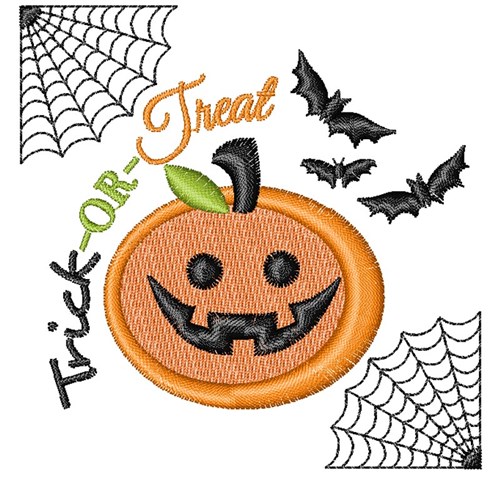 Halloween Trick Or Treat Machine Embroidery Design