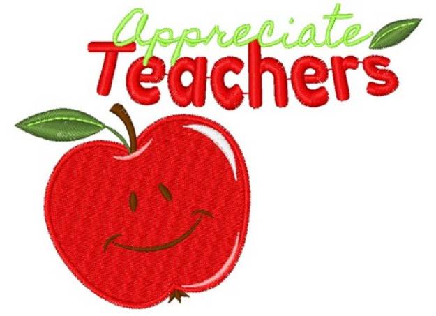 Picture of Apple Appreciate Teachers Machine Embroidery Design