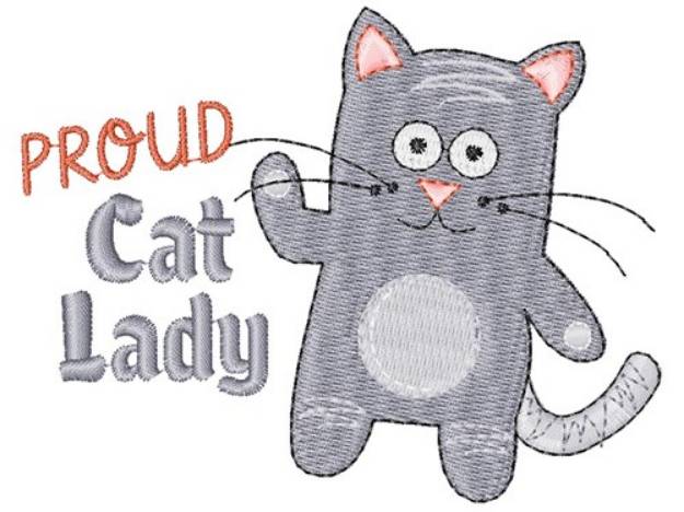 Picture of Kitten Proud Cat Lady Machine Embroidery Design