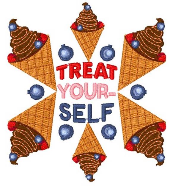 Picture of Frozen Yogurt Treat Yourself Machine Embroidery Design