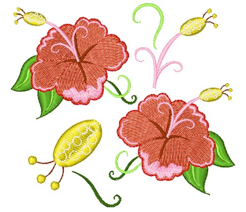 Summer Flower Base Machine Embroidery Design