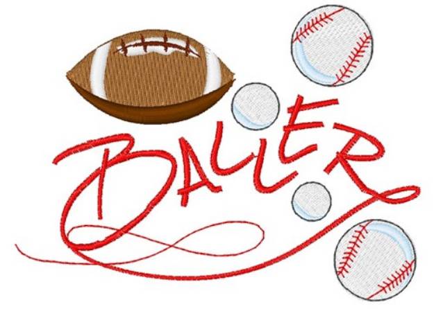 Picture of Baller Machine Embroidery Design