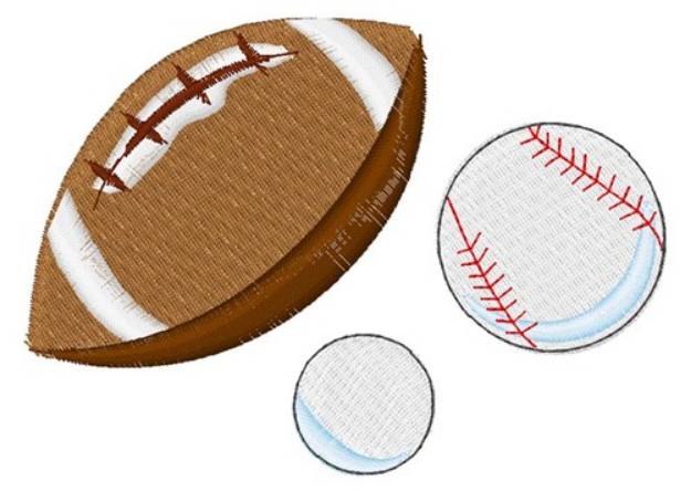 Picture of Football, Golf, Baseball Machine Embroidery Design