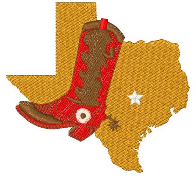 Picture of Texas & Cowboy Boot Machine Embroidery Design