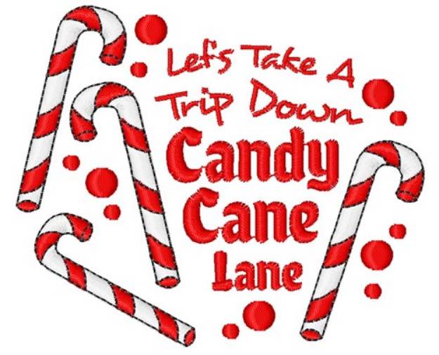 Picture of Candy Cane Lane Machine Embroidery Design