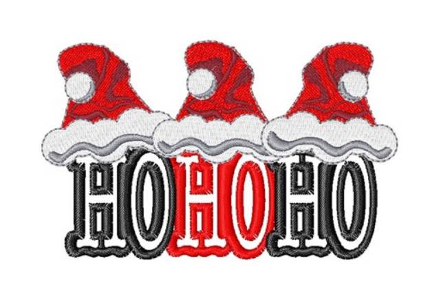 Picture of Santa Hat HoHoHo Machine Embroidery Design