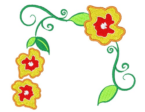 Flower Border Machine Embroidery Design
