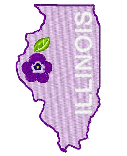 Illinois Violet Machine Embroidery Design