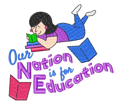 Nation For Education Machine Embroidery Design