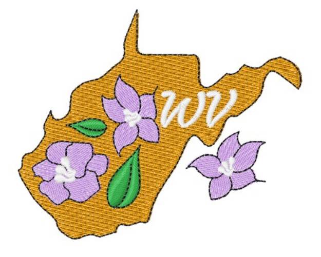 Picture of West Virginia Flowers Machine Embroidery Design