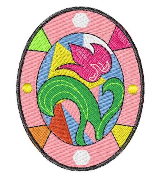 Picture of Floral Oval Machine Embroidery Design