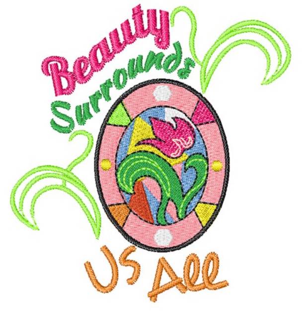 Picture of Beauty Surrounds Machine Embroidery Design