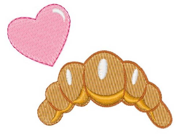 Picture of Croissant Love Machine Embroidery Design