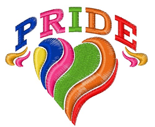 Pride Heart Machine Embroidery Design