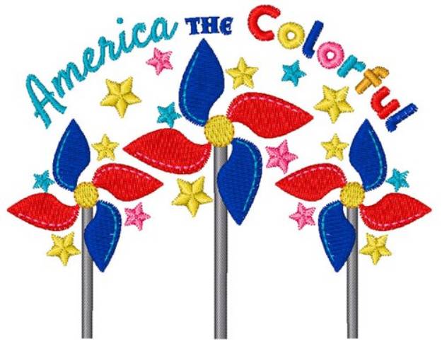 Picture of America The Colorful Machine Embroidery Design