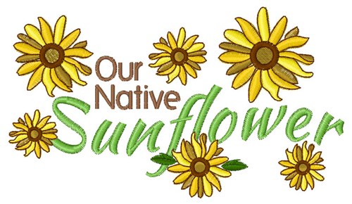 Native Sunflower Machine Embroidery Design