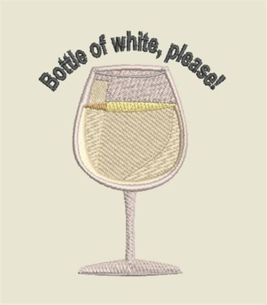 Picture of Bottle Of White Please Machine Embroidery Design