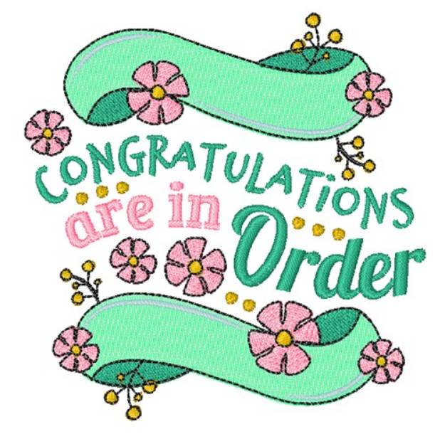 Picture of Congratulations Are In Order Machine Embroidery Design