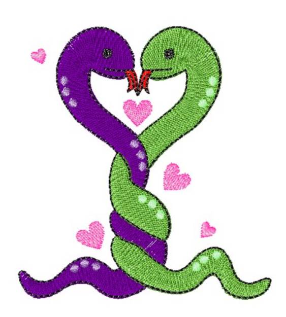 Picture of Love Snakes Machine Embroidery Design