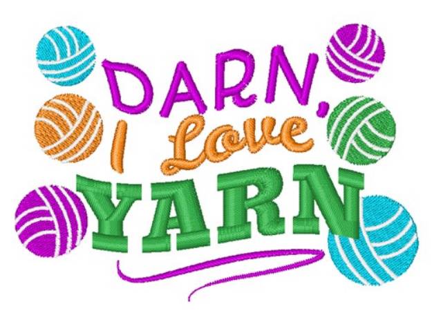 Picture of I Love Yarn Machine Embroidery Design