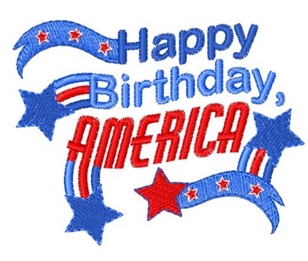 Picture of Happy Birthday America Machine Embroidery Design