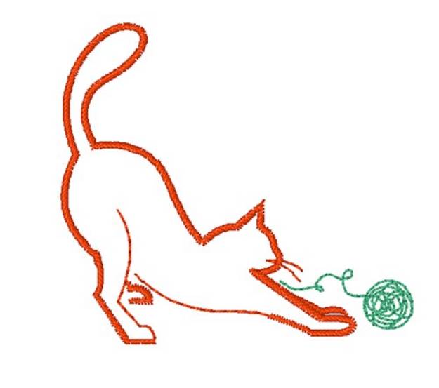 Picture of Cat & Yarn Machine Embroidery Design