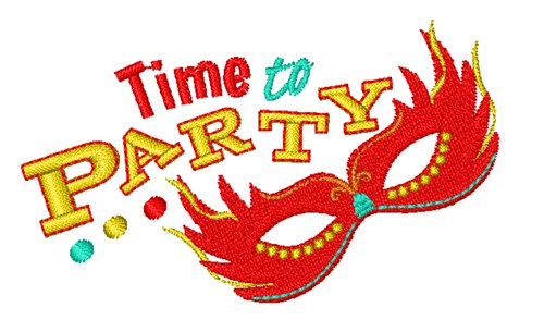 Time To Party Machine Embroidery Design