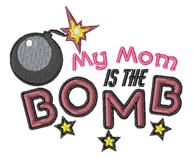Picture of Mom Is The Bomb Machine Embroidery Design