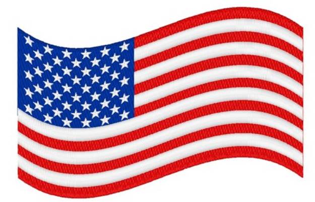 Picture of Waving USA Flag Machine Embroidery Design