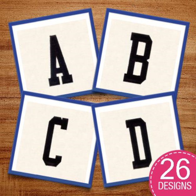 Picture of 3" Applique Letters Embroidery Design Pack
