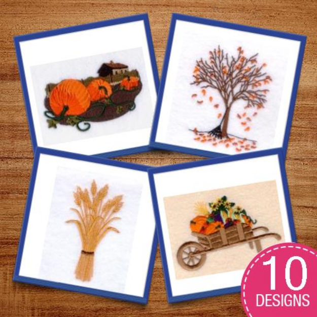 Picture of Autumn Décor Embroidery Design Pack