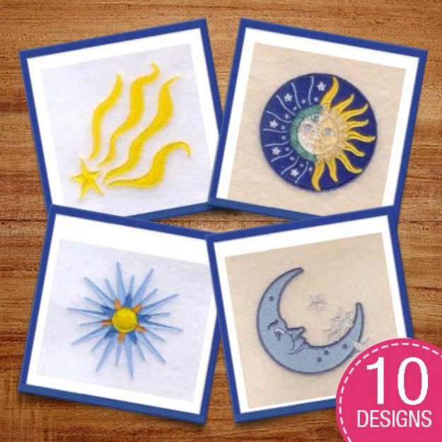 Picture of Celestial Bodies Embroidery Design Pack