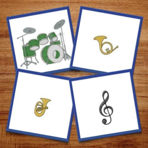 Picture of Musical Instruments Embroidery Design Pack