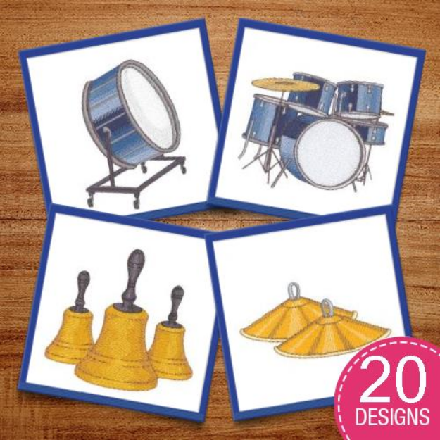 Picture of Musical Instruments Embroidery Design Pack