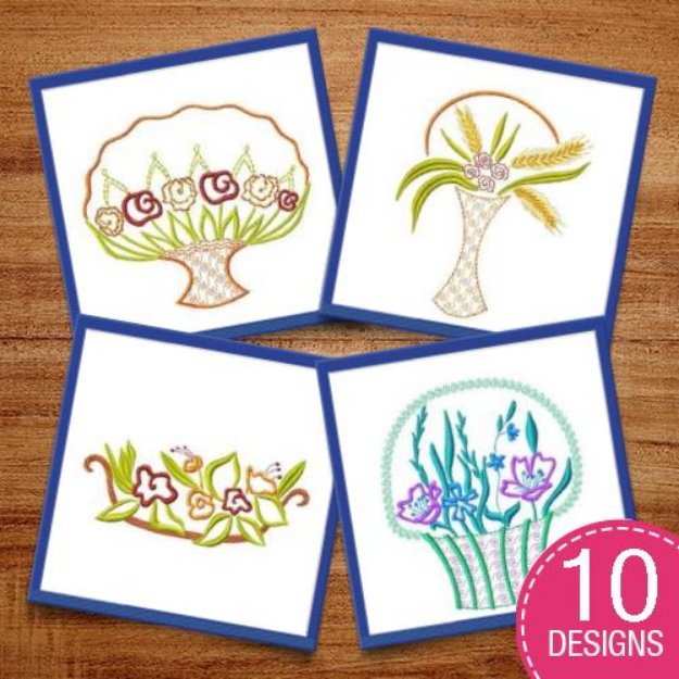 Picture of Flower Outlines Embroidery Design Pack