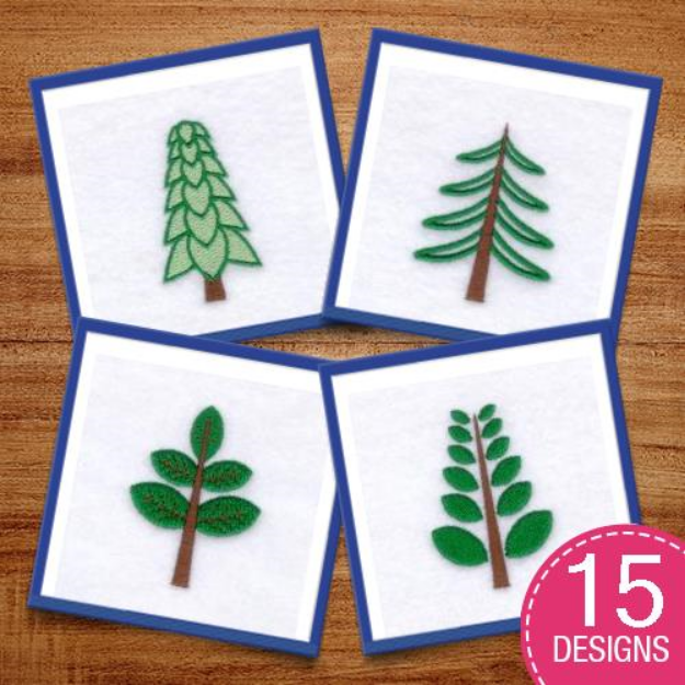 Picture of Retro Trees  Embroidery Design Pack