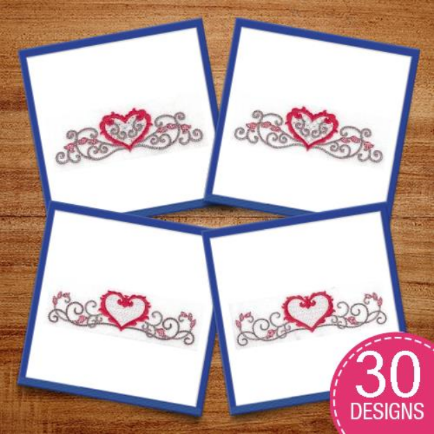 Picture of Floral Hearts Embroidery Design Pack