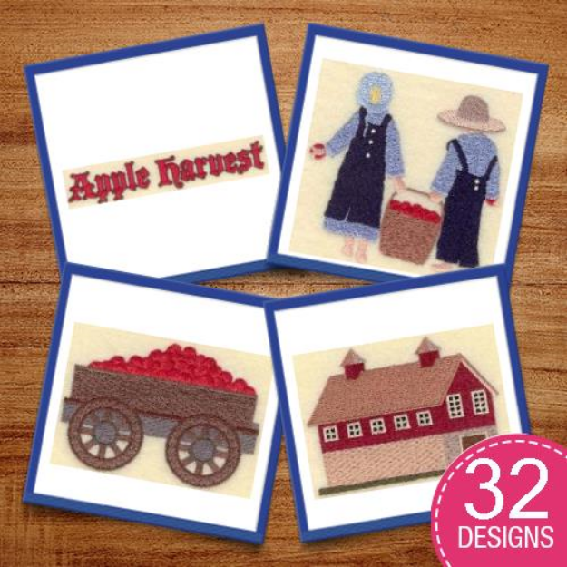 Picture of Amish Apple Harvest Embroidery Design Pack