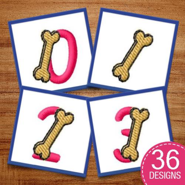 Picture of Bone Letters Embroidery Design Pack