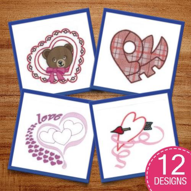 Picture of Valentine Hearts Embroidery Design Pack