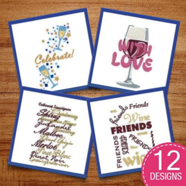 Picture of Wine Gift Totes Embroidery Design Pack