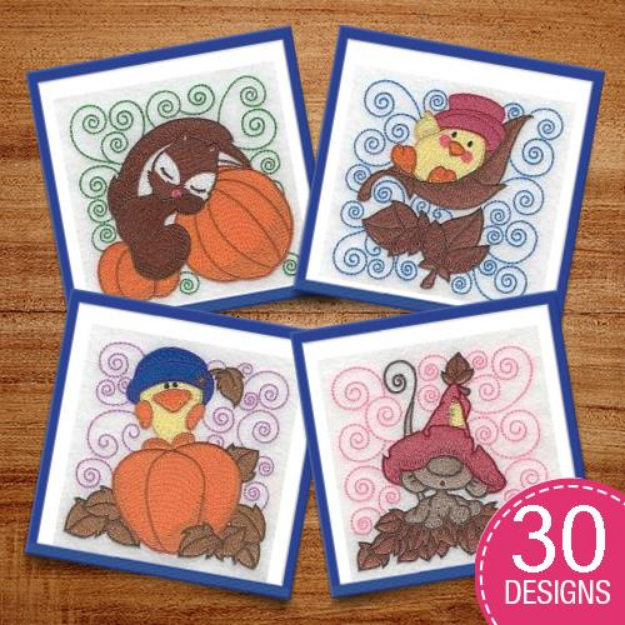 Picture of Fall Blocks Embroidery Design Pack