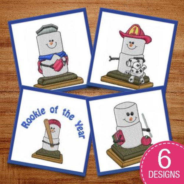 Picture of Marshmallow People Occupations Embroidery Design Pack