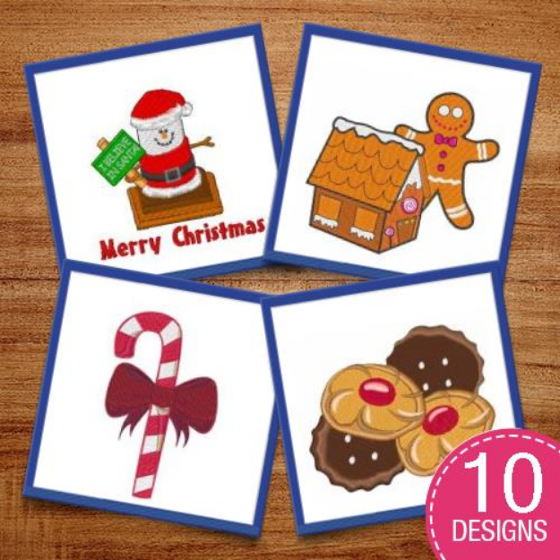 Picture of Yummy Christmas Desserts Embroidery Design Pack