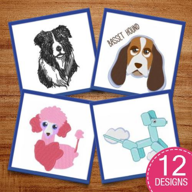 Picture of Cartoon Canines Embroidery Design Pack