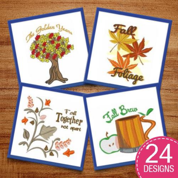 Picture of Fall Goodies & Leaves Embroidery Design Pack