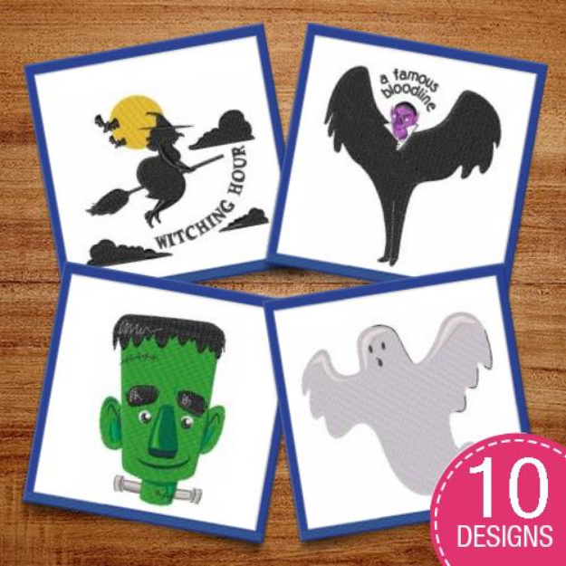 Picture of Halloween Characters Embroidery Design Pack