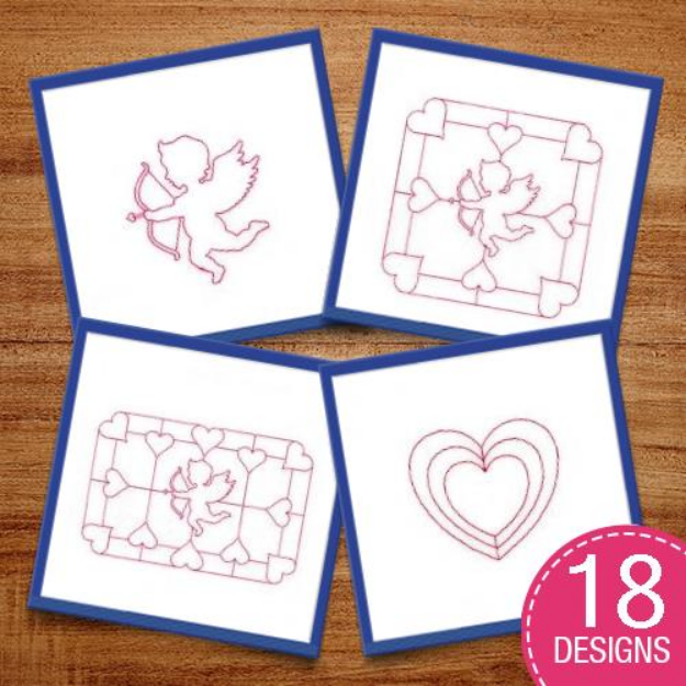 Picture of Valentine Stipple Embroidery Design Pack