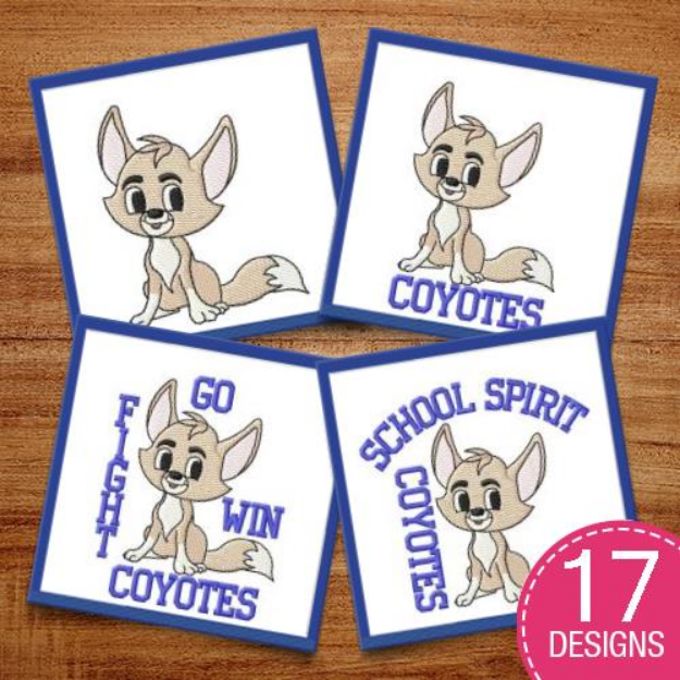 Picture of Coyotes (Cute) Embroidery Design Pack