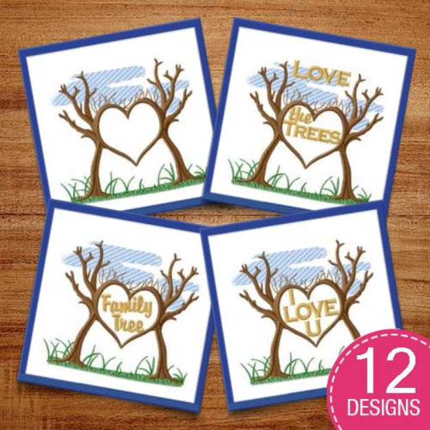 Picture of Trees Heart Embroidery Design Pack